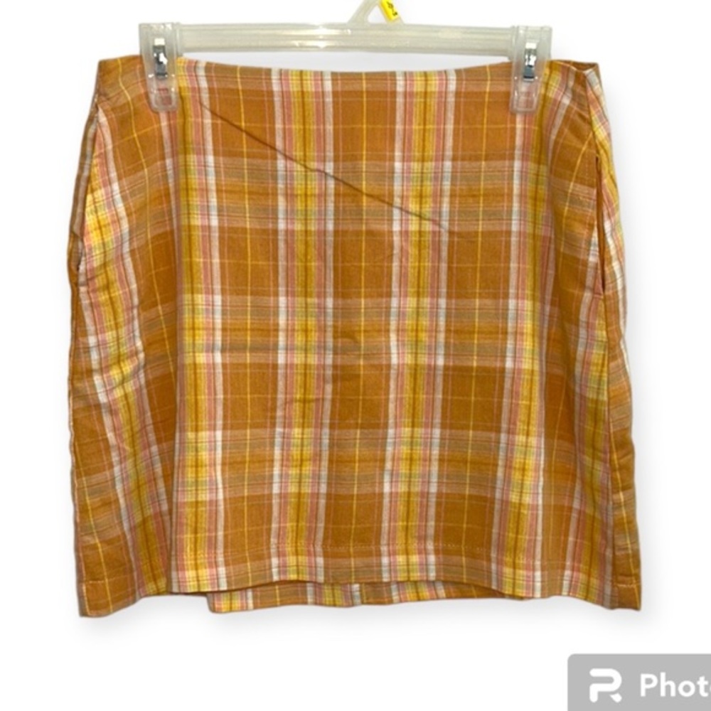 Lulus women’s medium always sunshine plaid high waisted mini skirt